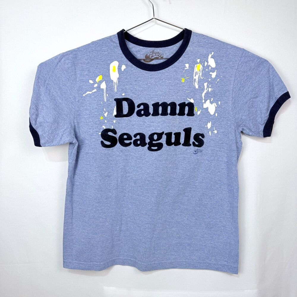 FIVE CROWN T-Shirt Adult Size L Large Seaguls Humor Ringer